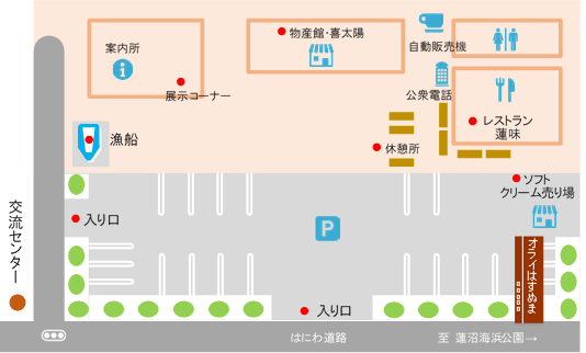 道の駅オライはすぬま施設内マップ